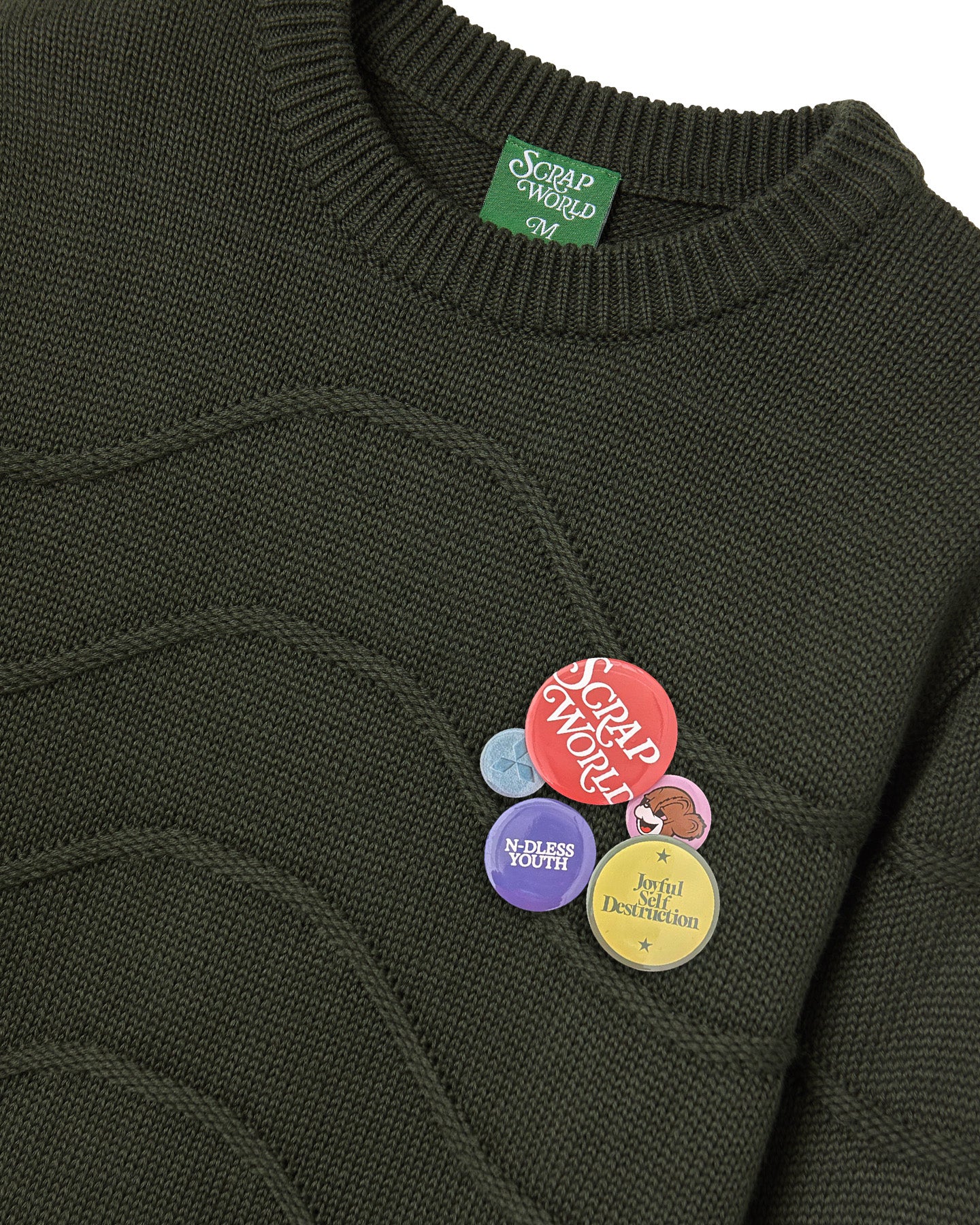 KNIT SWEATER WAVES GREEN